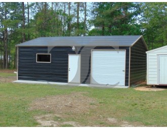 Garage Shop Building | Boxed Eave Roof | 22W x 31L x 9H | Side Entry